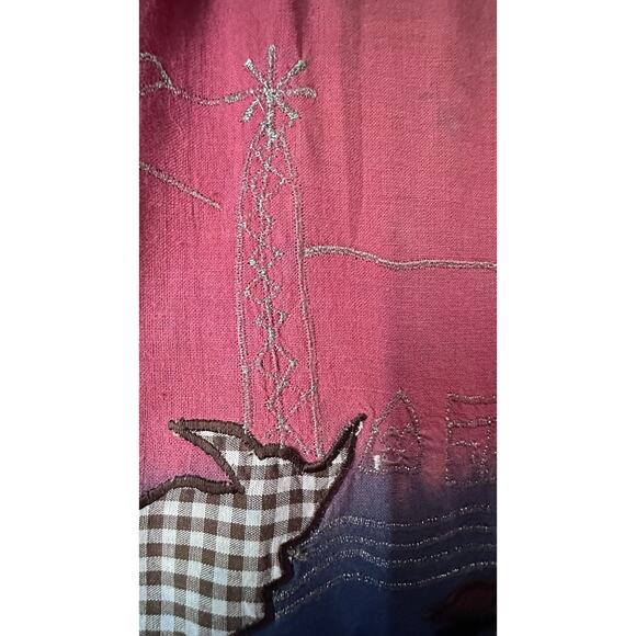 VTG Sandy Starkman Shirt Blouse Sz S Wearable Art Cotton Western Cowboy Horse - Picture 9 of 13